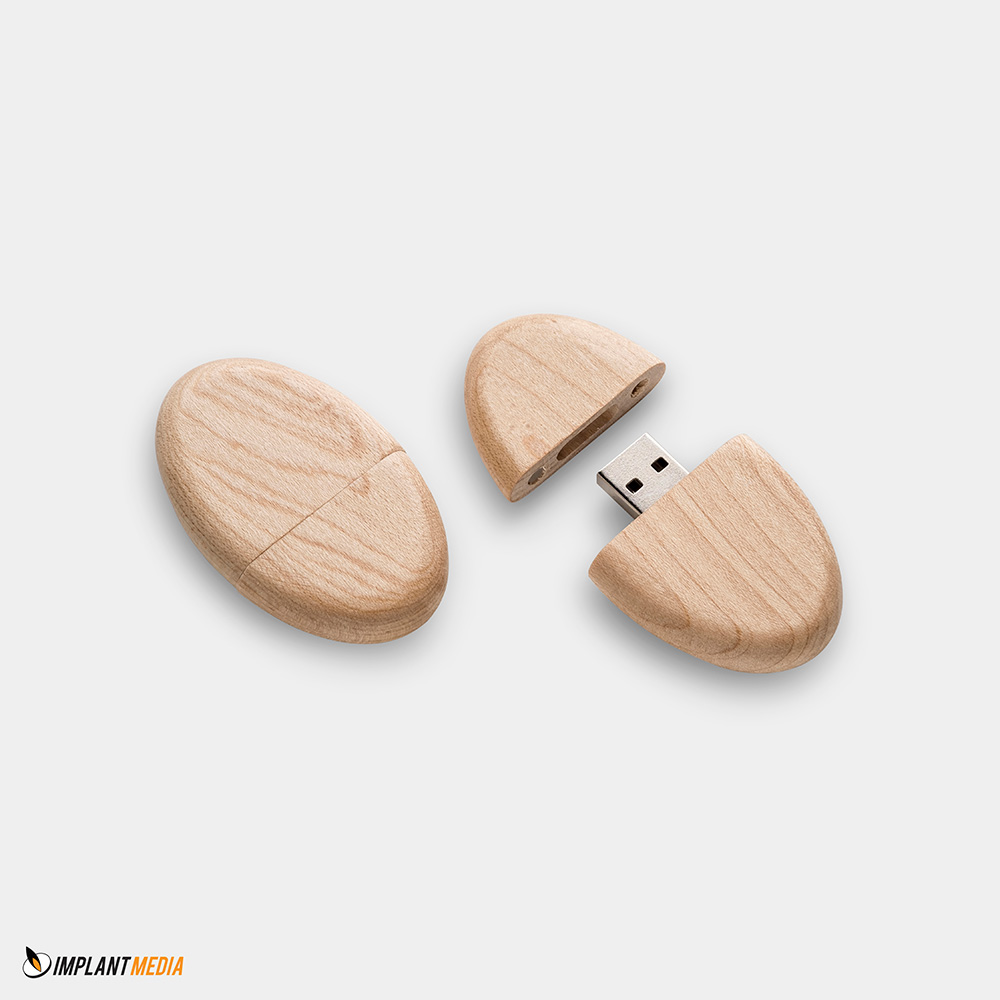 Wooden USB Oval shape